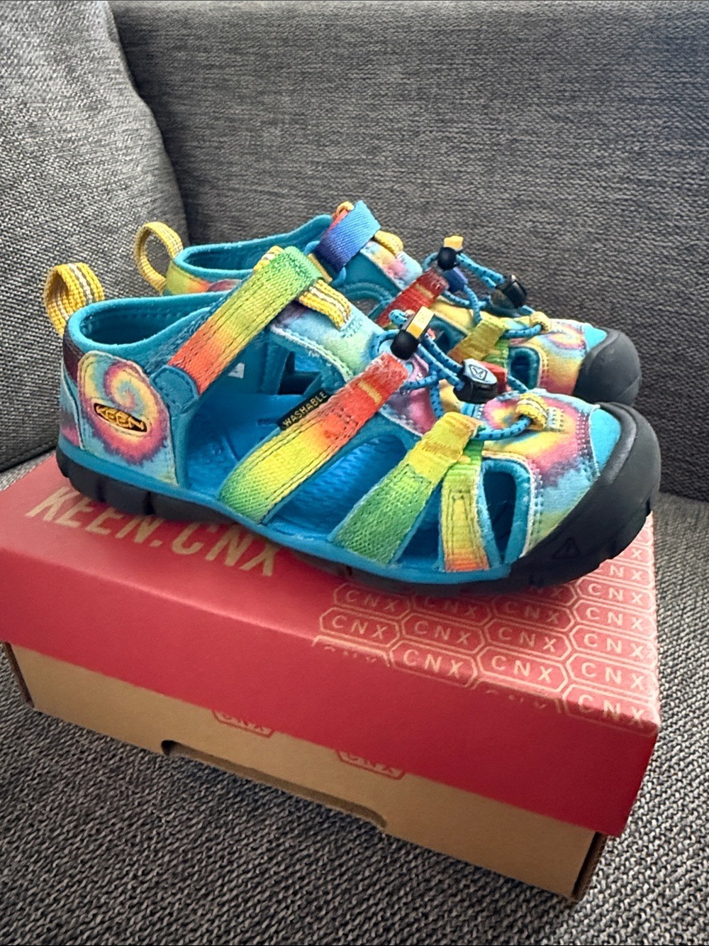 Keen Little Kids Seacamp II CNX  Tie-Dye Sandals 13C Used - Picture 7 of 17